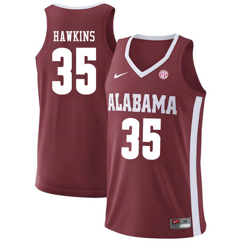Men #35 Raymond Hawkins Alabama Crimson Tide College Basketball Jerseys Sale-Crimson